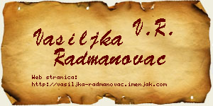 Vasiljka Radmanovac vizit kartica